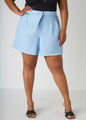 Belted Faux Leather Shorts