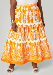 Ricrac Trimmed Floral Maxi Skirt