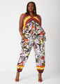 Printed Cotton High Rise Joggers