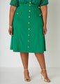 Button Embellished Midi Skirt