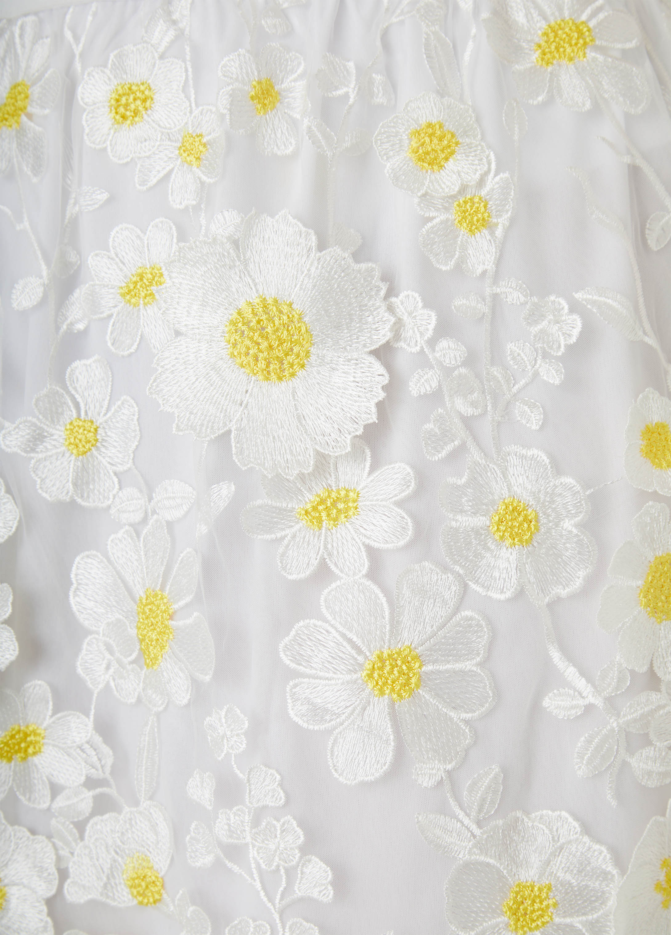 Floral Applique Embroidered Skirt