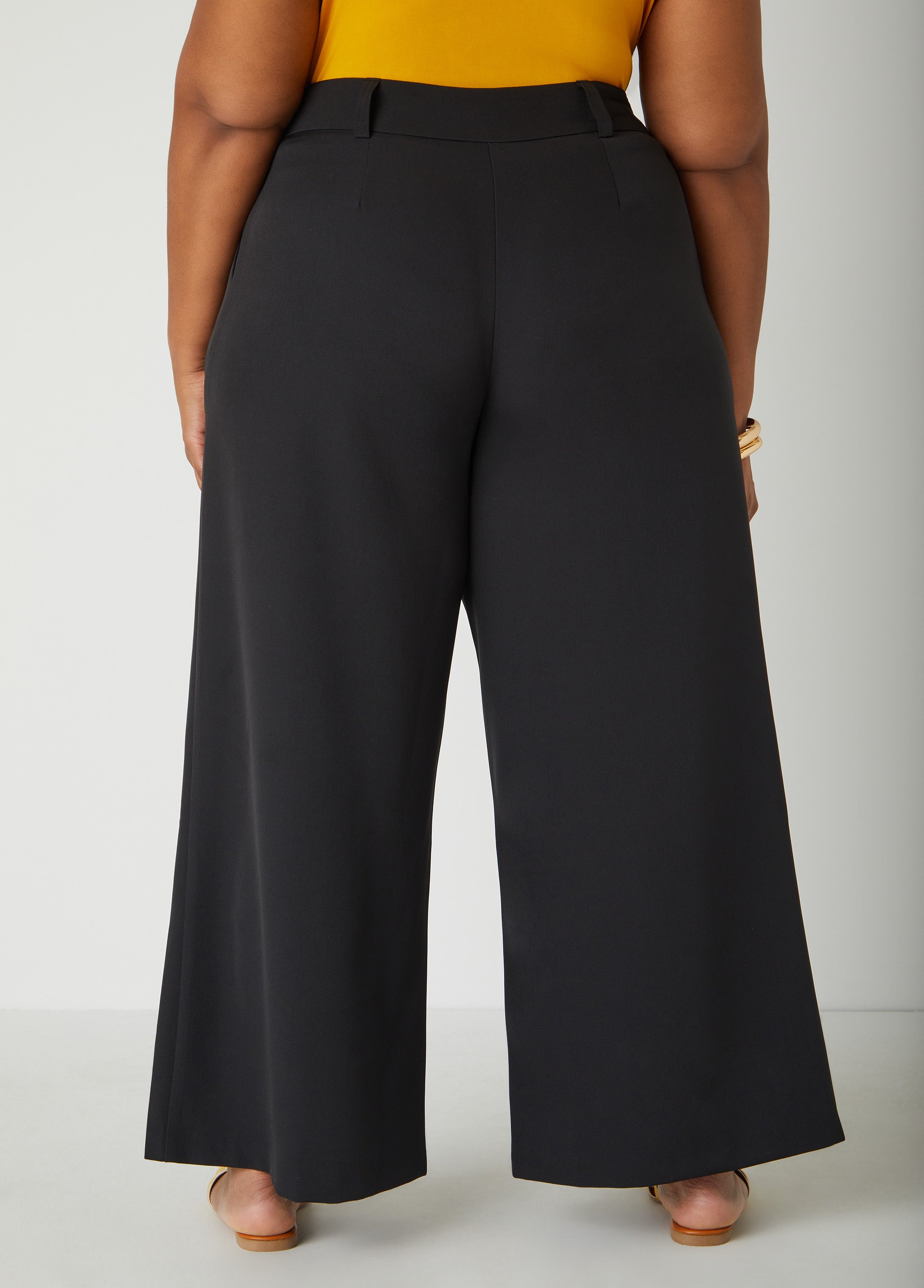 Pleated Wide Leg Trousers