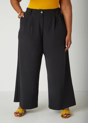 Pleated Wide Leg Trousers