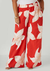 Floral Print Cotton Gauze Pants