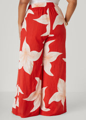 Floral Print Cotton Gauze Pants