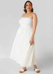 Fishnet Paneled Maxi Skirt