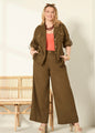 Woven High Waist Wide Leg Pants
