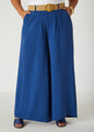 Belted Textured Wide Leg Pants