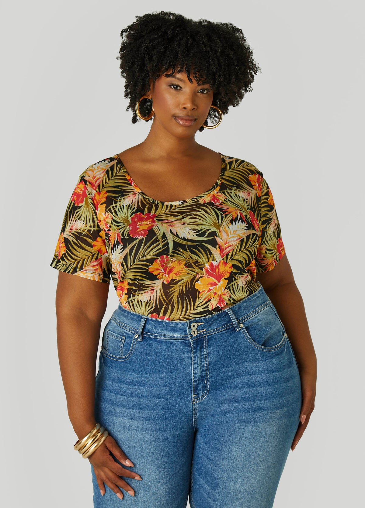 Floral Mesh Tee