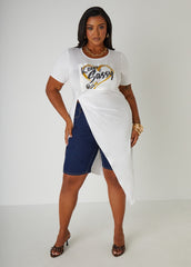 Sassy Embellished Graphic Top