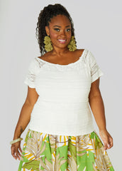 Ruffle Trimmed Lace Top
