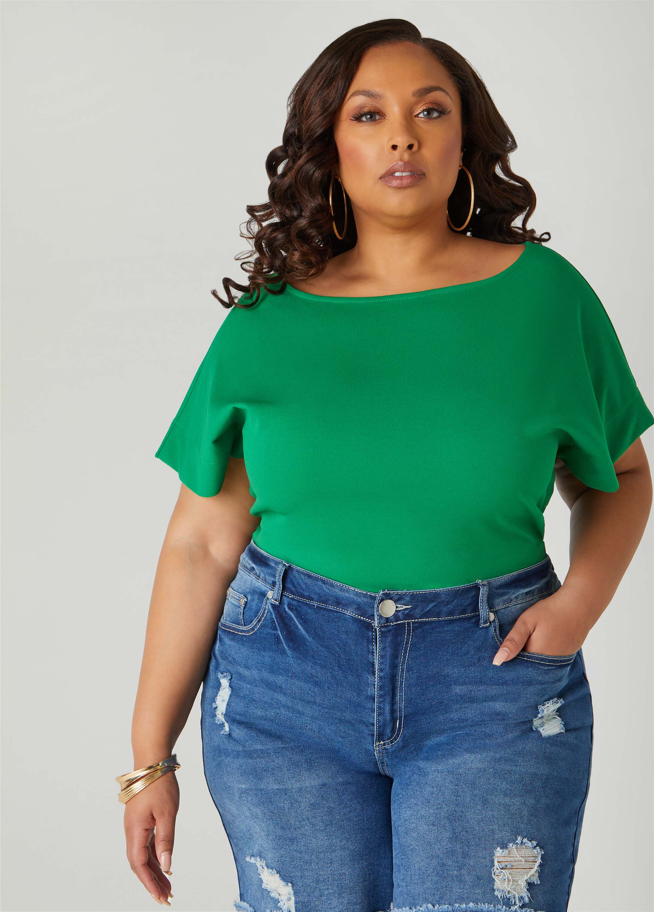 Ruched Crepe Top