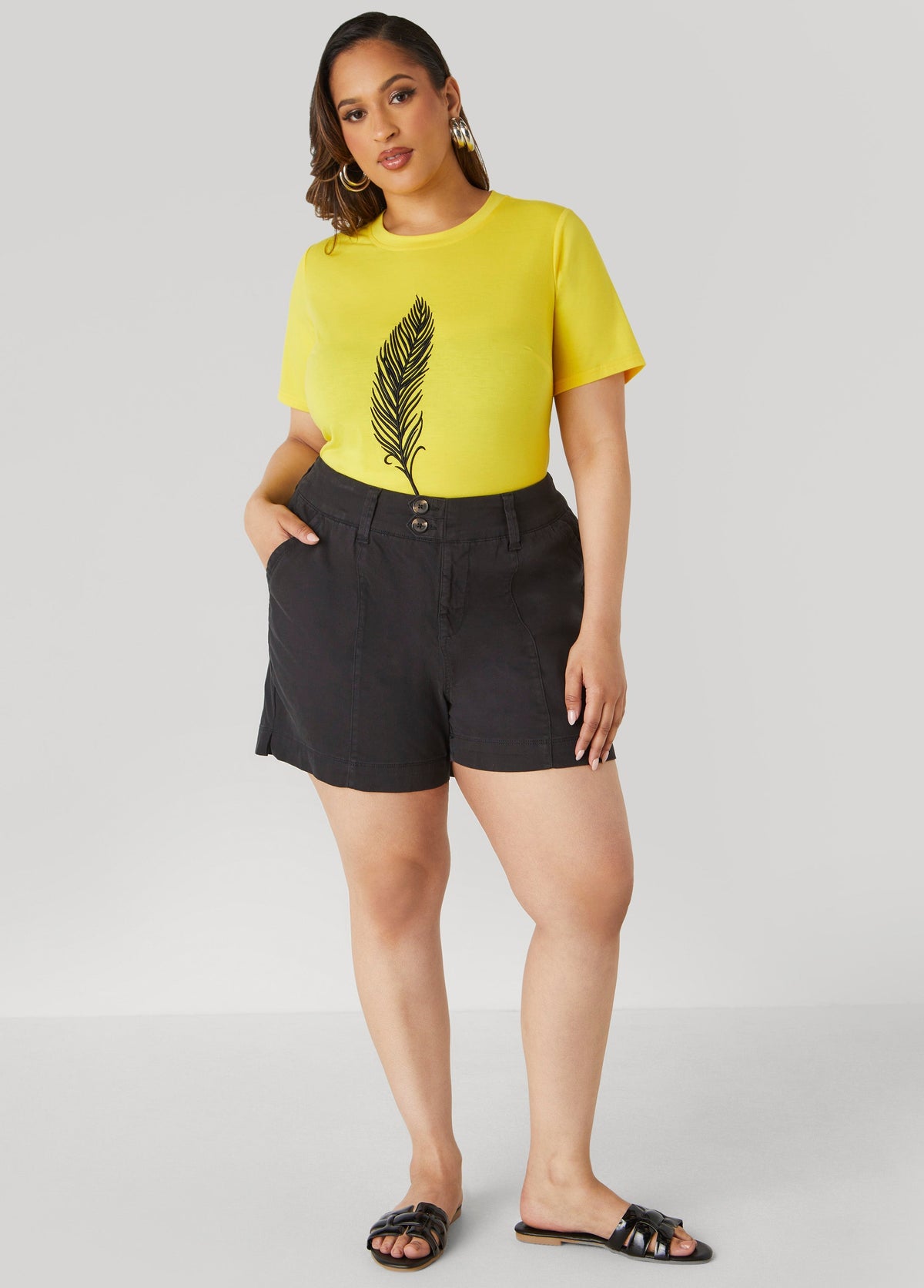 Feather Embroidered Tee