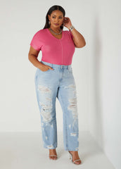 Sequined Metallic Jersey Tee