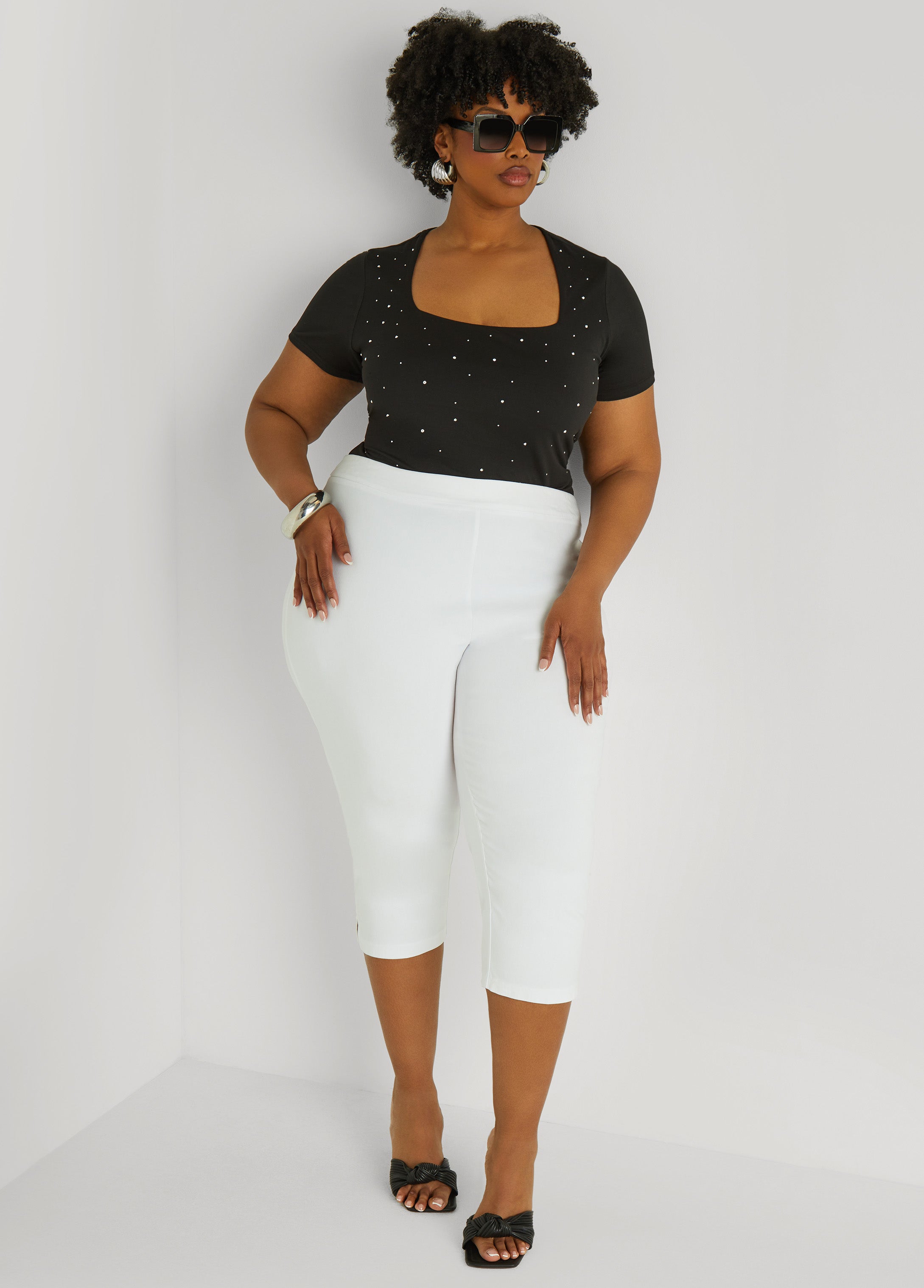Square Neck Crystal Tee