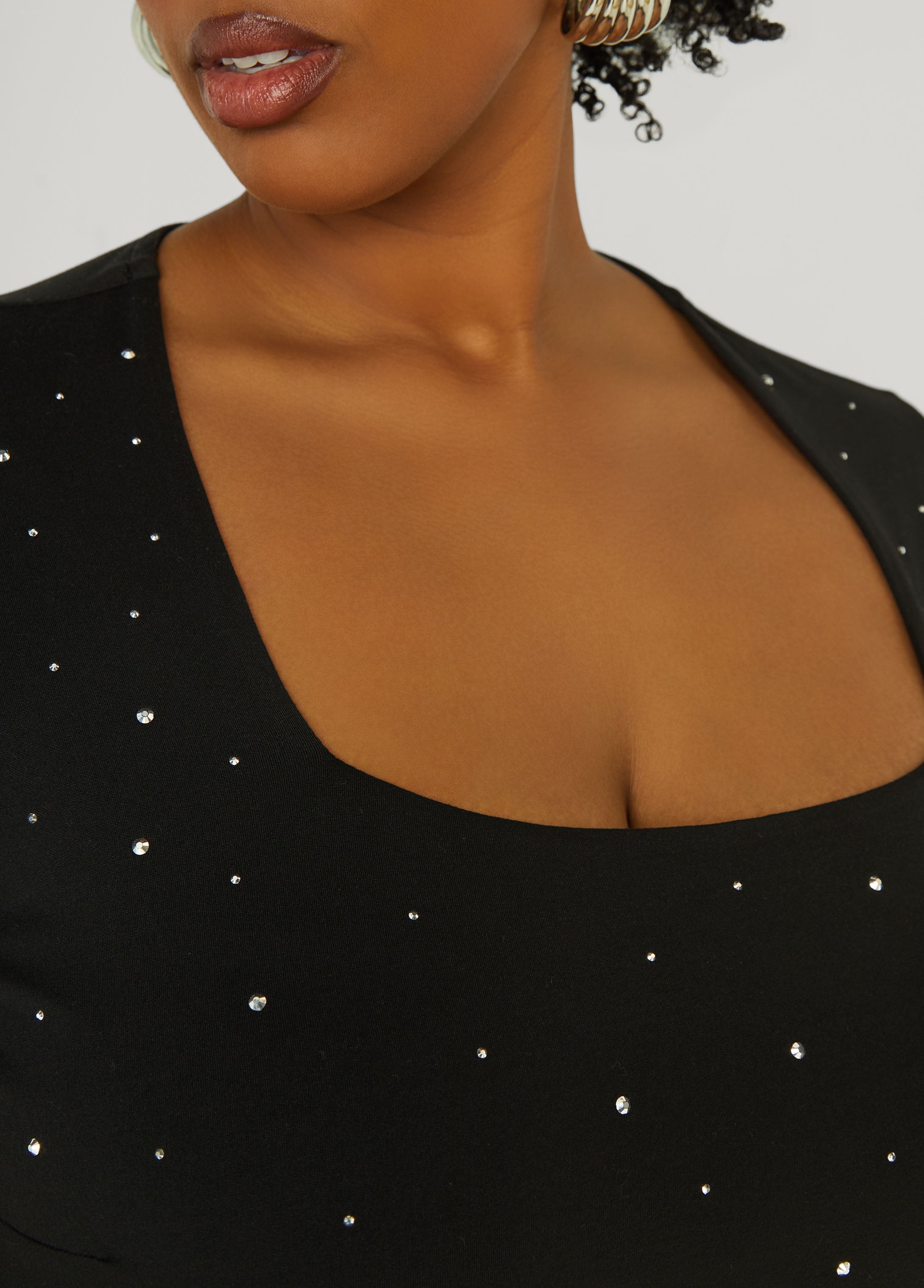 Square Neck Crystal Tee