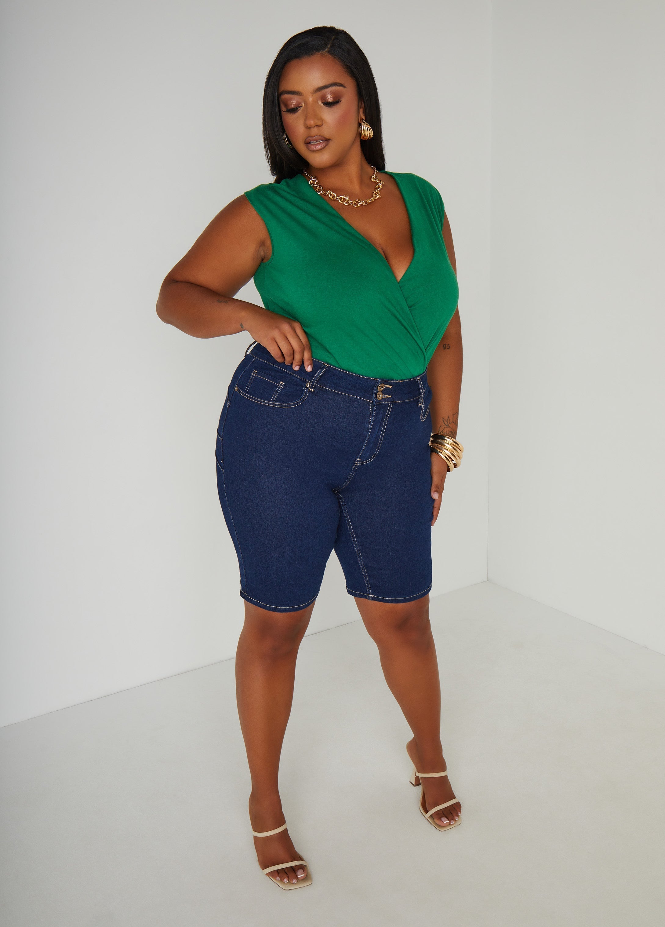 Faux Wrap Jersey Top