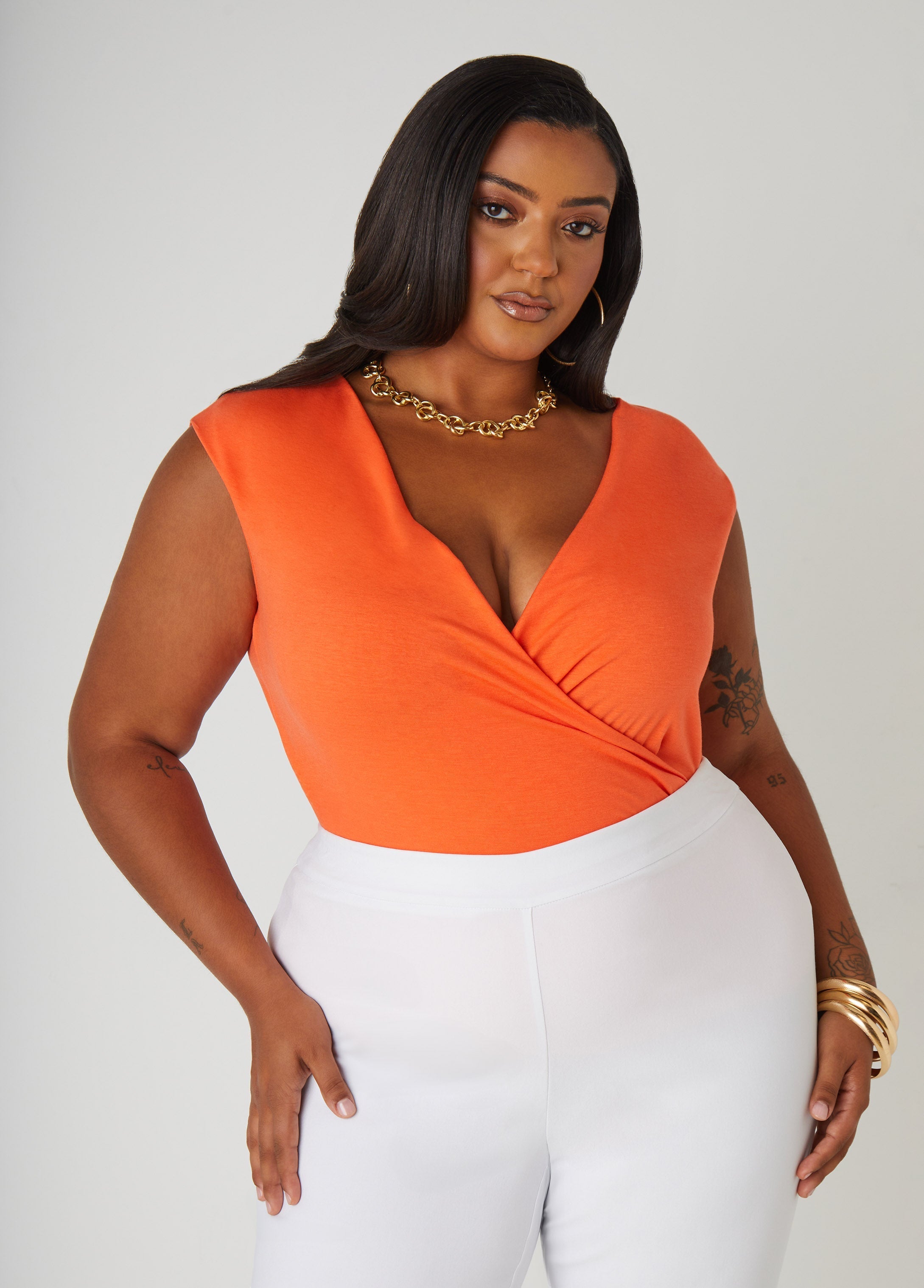 Faux Wrap Jersey Top