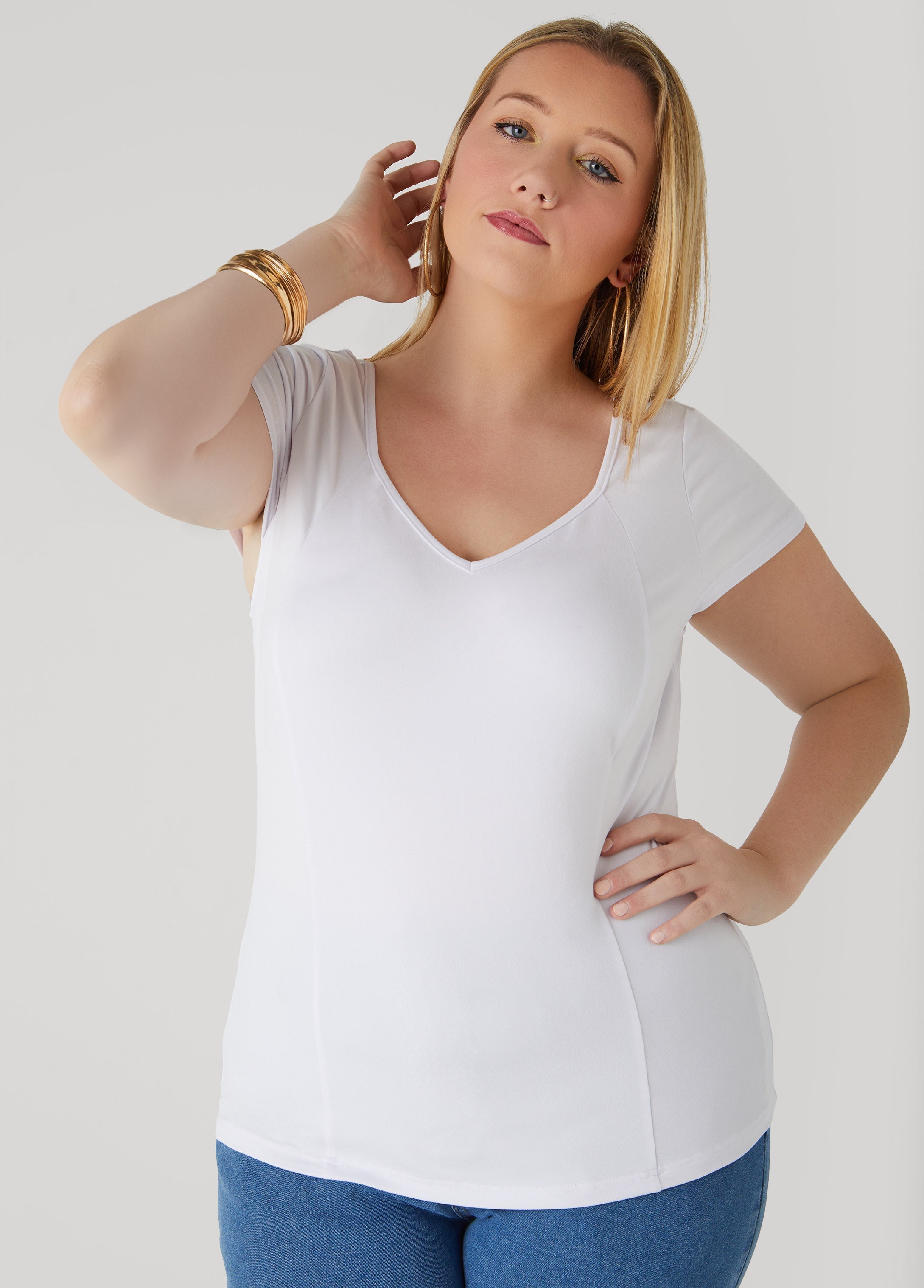 V Neck Jersey Tee