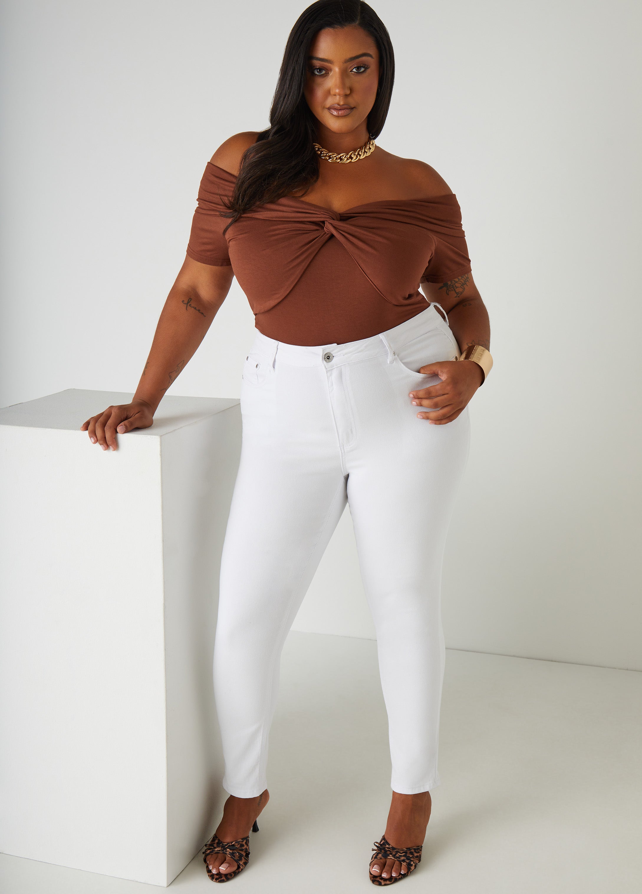 Twist Front Off The Shoulder Top