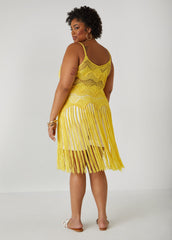 Crochet Knit Fringed Top
