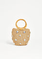 Crystal Straw Bucket Bag