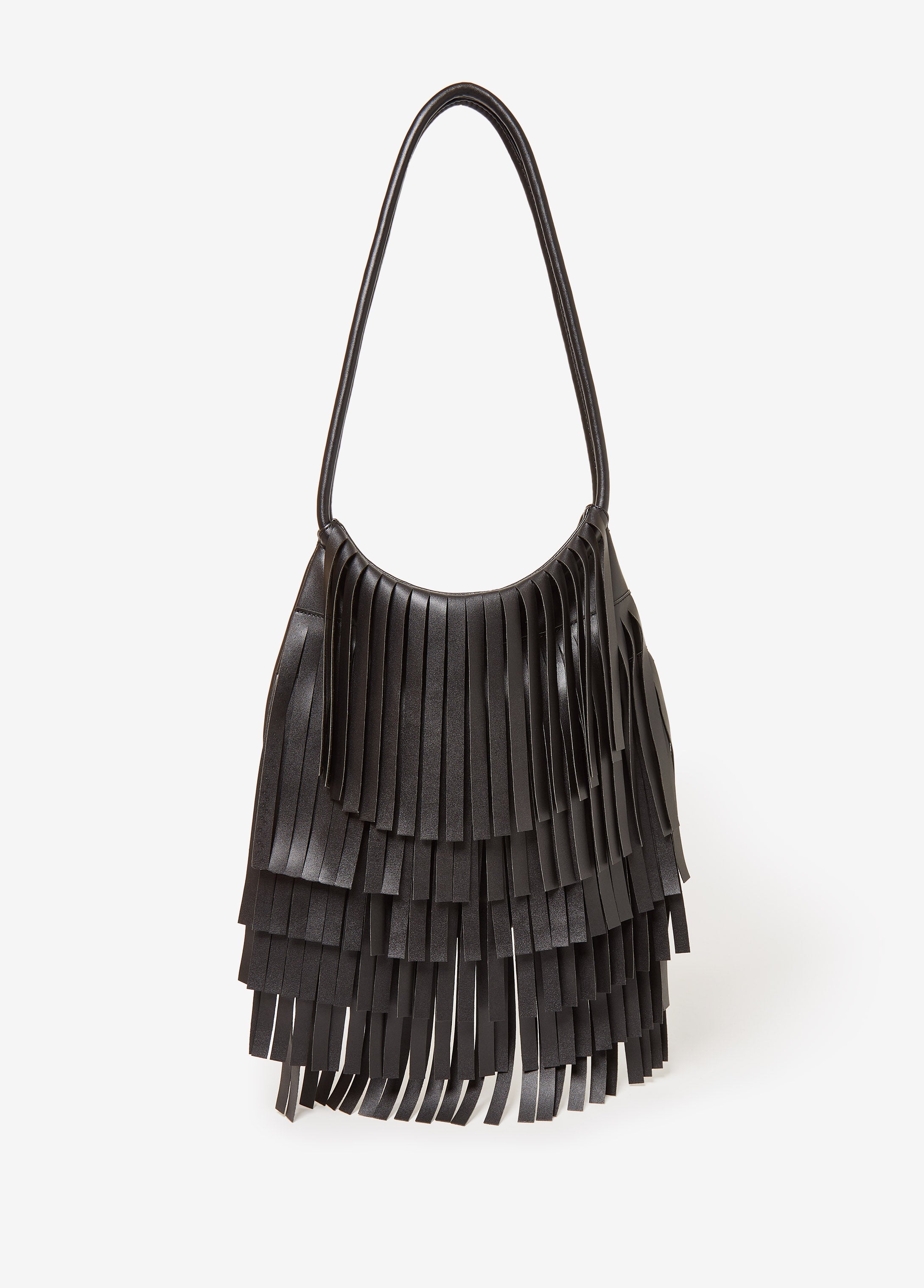 Fringed Faux Leather Bag